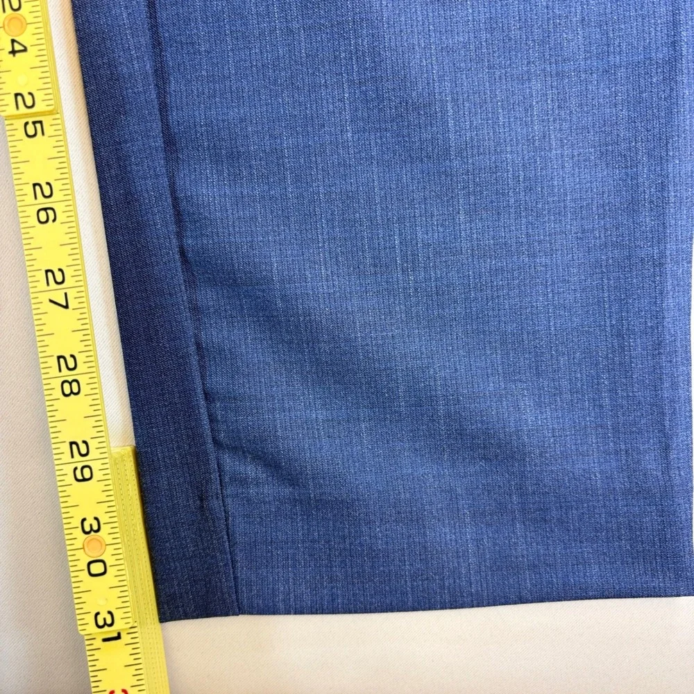 State & Liberty Athletic Fit Stretch Pants Mens 36 Blue Wrinkle Free Suit Dress